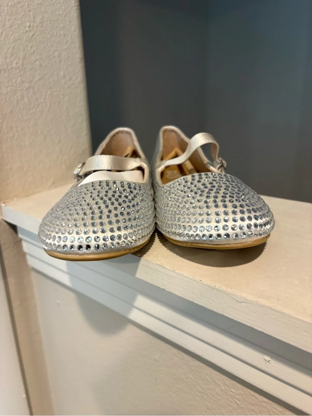 Kids' Nell Rhinestone Mary Jane Flats Off-White - art class Youth Sizes